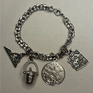 7-Inch Sterling Charm Bracelet with 3 Sterling Charms #4813